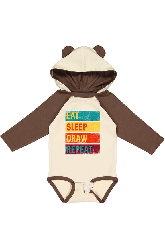 Sketch Artist Eat Sleep Draw Repeat Boys or Girls Long Sleeve Baby Bodysuit