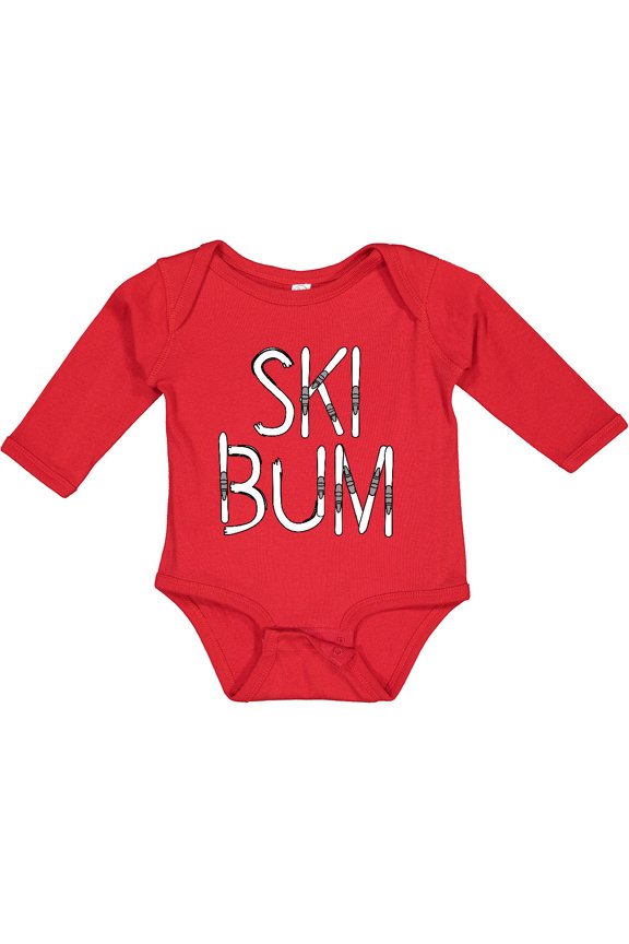 Ski Bum Boys or Girls Long Sleeve Baby Bodysuit