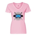 thumbnail image 1 of Inktastic Ski Mask Skiing Gift Women's V-Neck T-Shirt, 1 of 5