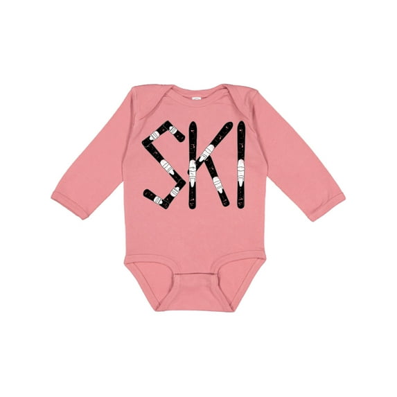 Inktastic Ski Rough Text Boys Long Sleeve Baby Bodysuit