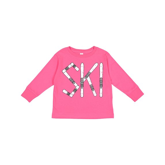 Inktastic Ski Rough Text Dark Boys Long Sleeve Toddler T-Shirt