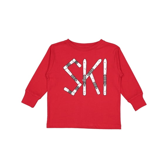 Inktastic Ski Rough Text Dark Boys Long Sleeve Toddler T-Shirt