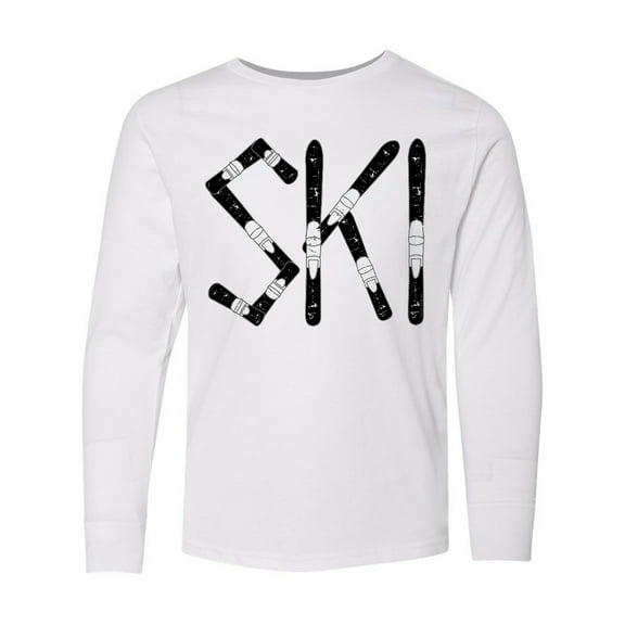Inktastic Ski Rough Text Long Sleeve Youth T-Shirt
