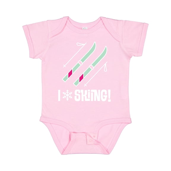Inktastic Skier I Love Skiing Girls Baby Bodysuit