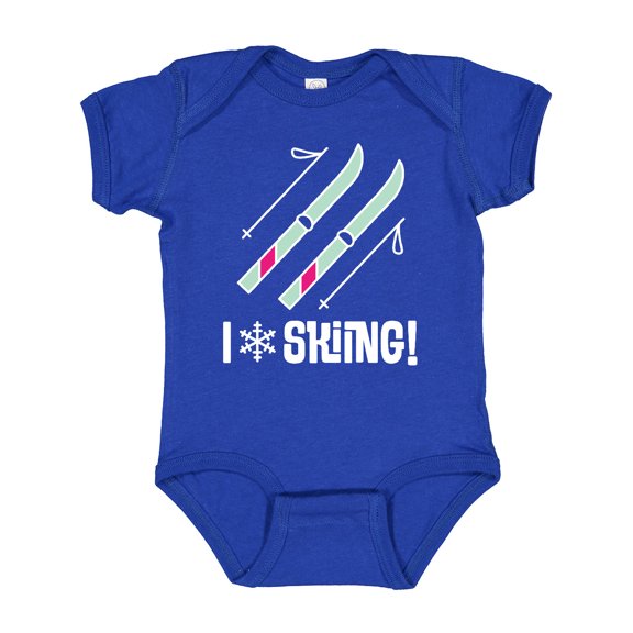 Inktastic Skier I Love Skiing Girls Baby Bodysuit
