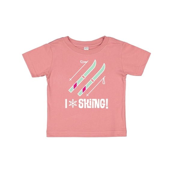 Inktastic Skier I Love Skiing Girls Baby T-Shirt