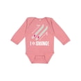 thumbnail image 1 of Inktastic Skier I Love Skiing Girls Long Sleeve Baby Bodysuit, 1 of 5