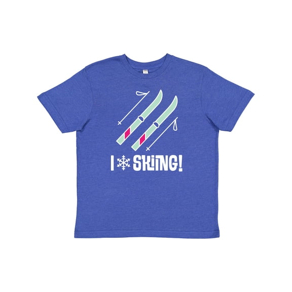 Inktastic Skier I Love Skiing Youth T-Shirt