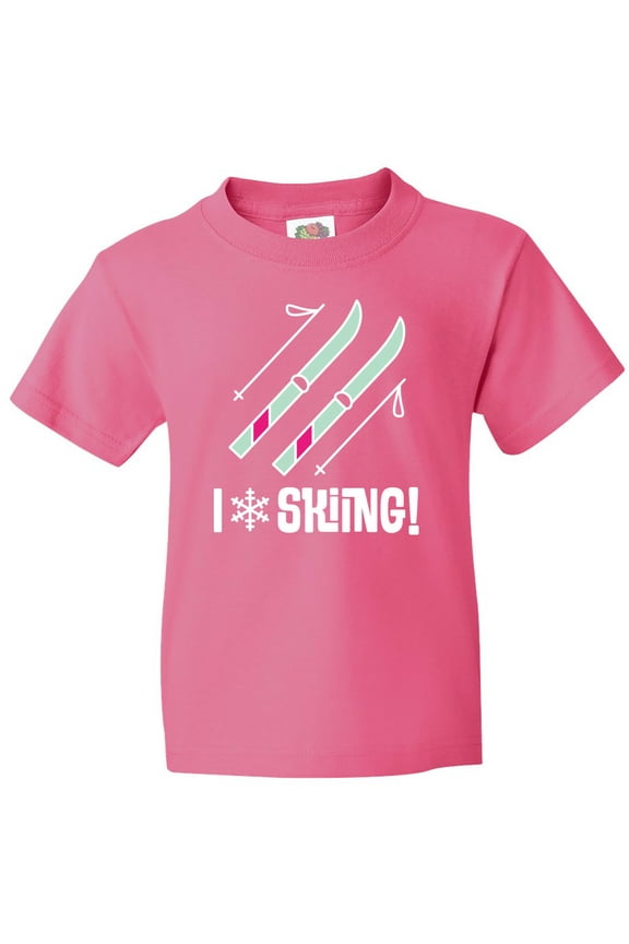 Skier I Love Skiing Youth T-Shirt