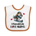 thumbnail image 1 of Inktastic Skiing Beagle Puppy Skier Boys or Girls Baby Bib, 1 of 4