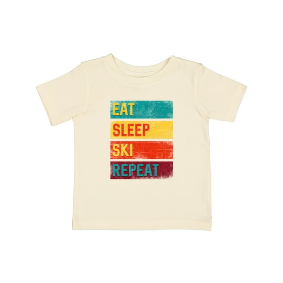 Inktastic Skiing Eat Sleep Ski Repeat Boys or Girls Baby T-Shirt