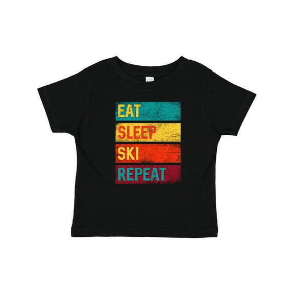 Inktastic Skiing Eat Sleep Ski Repeat Boys or Girls Baby T-Shirt