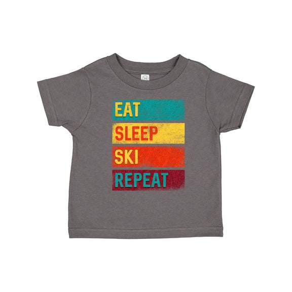 Inktastic Skiing Eat Sleep Ski Repeat Boys or Girls Toddler T-Shirt