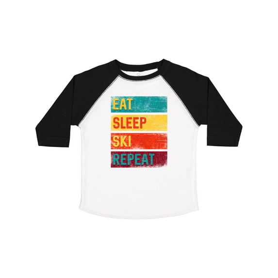 Inktastic Skiing Eat Sleep Ski Repeat Boys or Girls Toddler T-Shirt