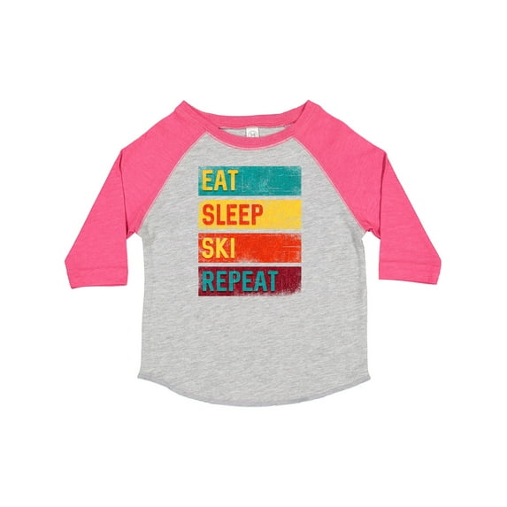 Inktastic Skiing Eat Sleep Ski Repeat Boys or Girls Toddler T-Shirt