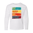 thumbnail image 1 of Inktastic Skiing Eat Sleep Ski Repeat Long Sleeve Youth T-Shirt, 1 of 5