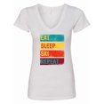 thumbnail image 1 of Inktastic Skiing Eat Sleep Ski Repeat Women's V-Neck T-Shirt, 1 of 5