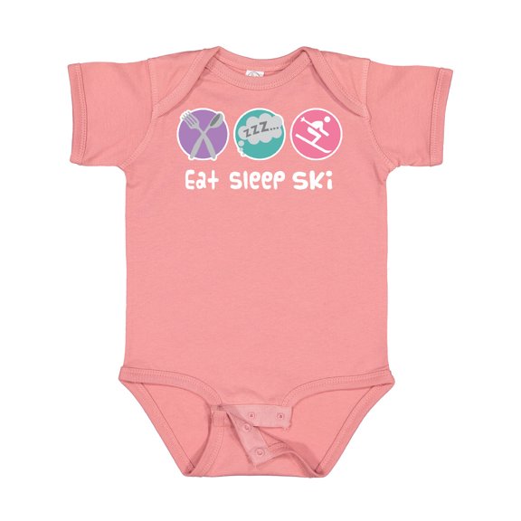 Inktastic Skiing Eat Sleep Ski Sports Girls Baby Bodysuit