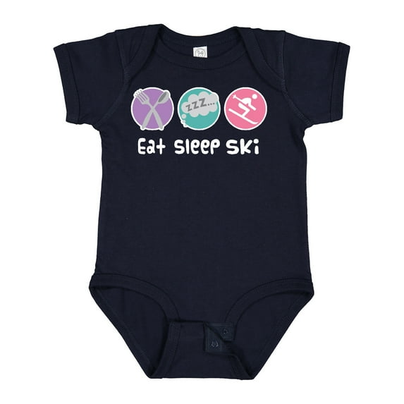 Inktastic Skiing Eat Sleep Ski Sports Girls Baby Bodysuit