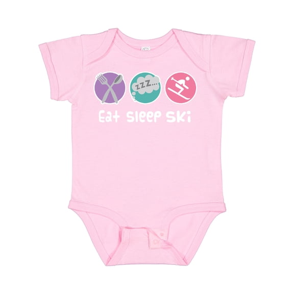 Inktastic Skiing Eat Sleep Ski Sports Girls Baby Bodysuit