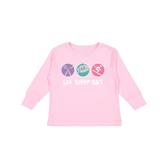 Inktastic Skiing Eat Sleep Ski Sports Girls Long Sleeve Toddler T-Shirt