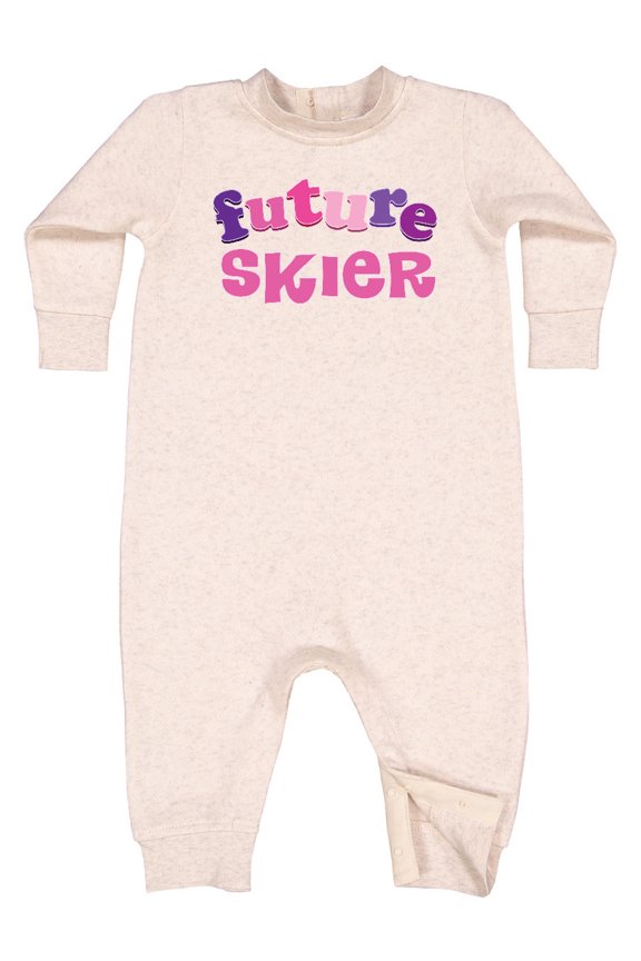 Skiing Future Skier Baby Fleece Romper