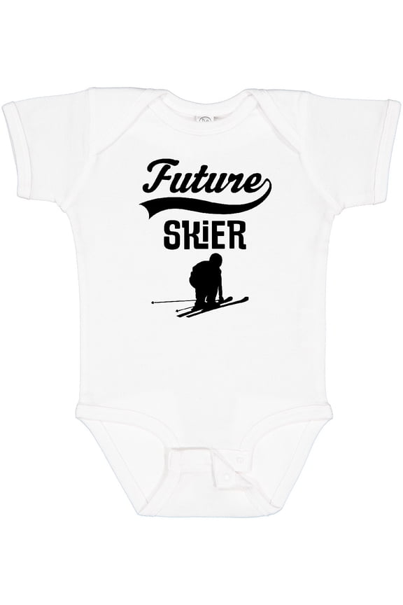 Skiing Future Skier Boys or Girls Baby Bodysuit