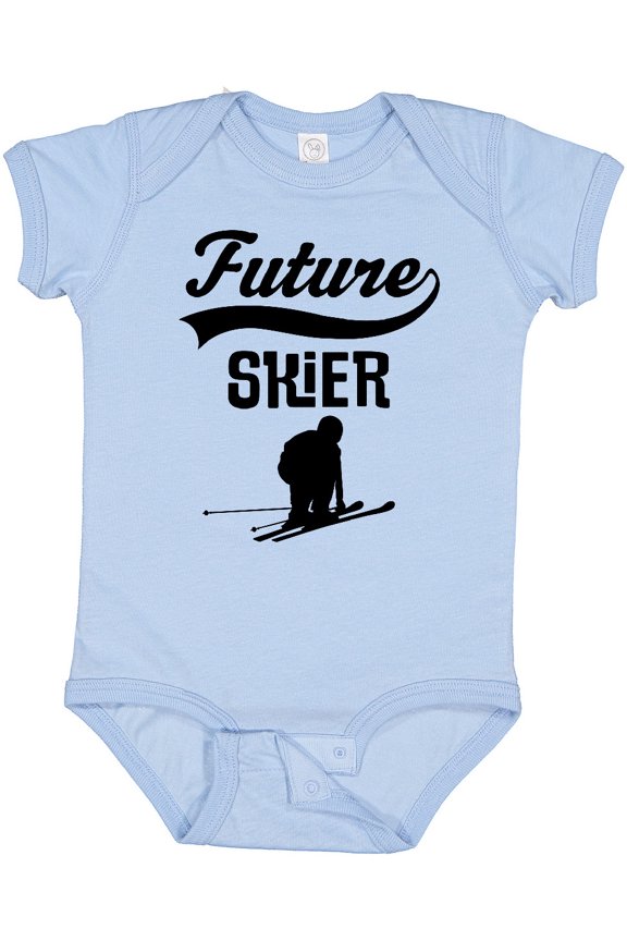 Skiing Future Skier Boys or Girls Baby Bodysuit