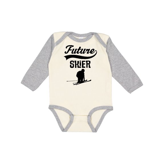 Inktastic Skiing Future Skier Boys or Girls Long Sleeve Baby Bodysuit