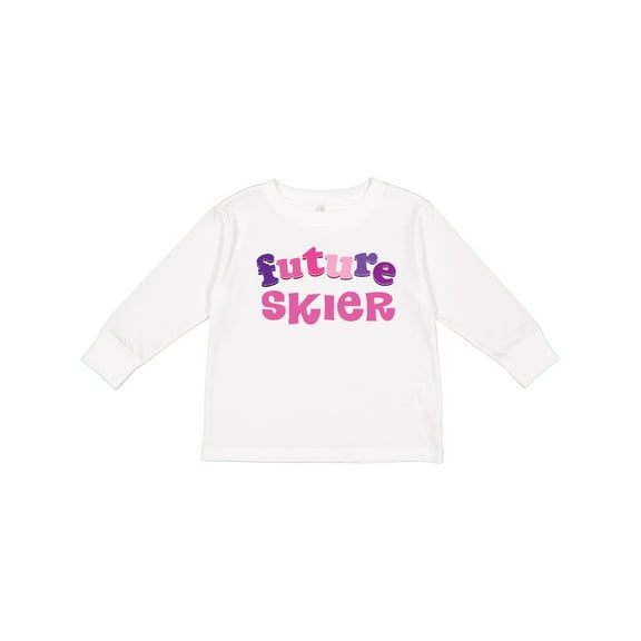Inktastic Skiing Future Skier Girls Long Sleeve Toddler T-Shirt