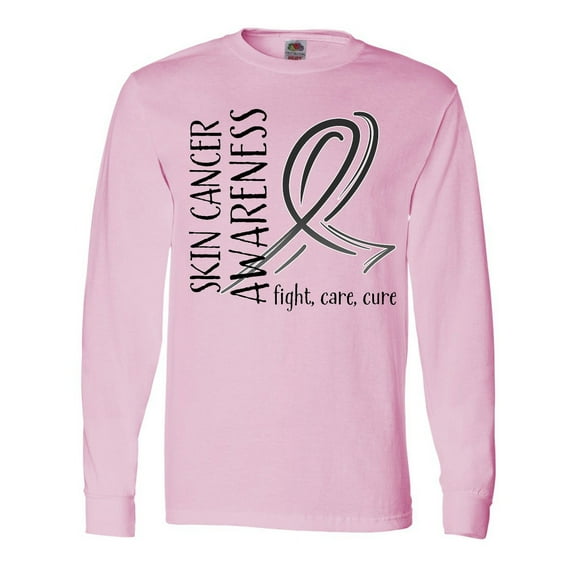 Inktastic Skin Cancer Awareness Fight, Care, Cure Long Sleeve T-Shirt