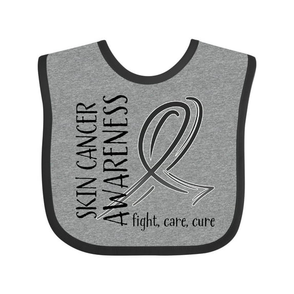 Inktastic Skin Cancer Awareness- Fight, care, cure Boys or Girls Baby Bib