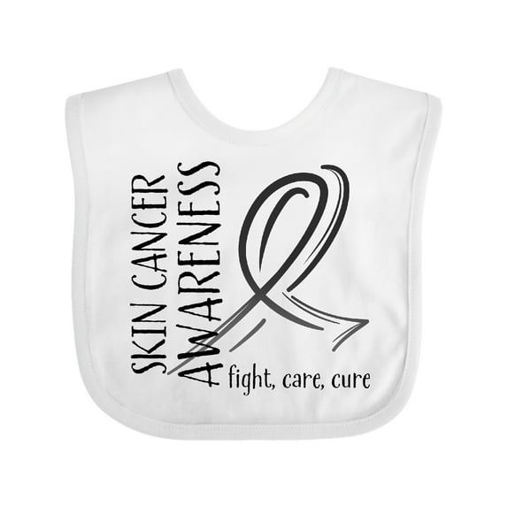 Inktastic Skin Cancer Awareness- Fight, care, cure Boys or Girls Baby Bib