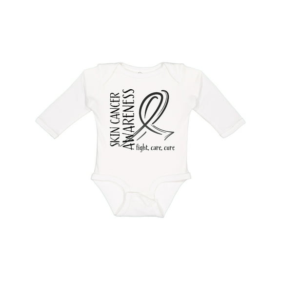 Inktastic Skin Cancer Awareness- Fight, care, cure Boys or Girls Long Sleeve Baby Bodysuit
