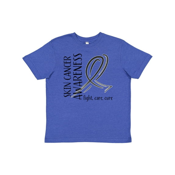 Inktastic Skin Cancer Awareness- Fight, care, cure Youth T-Shirt
