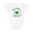 thumbnail image 1 of Inktastic Skip a Straw Save a Turtle with Cute Green Sea Turtle Boys or Girls Baby Bodysuit, 1 of 5