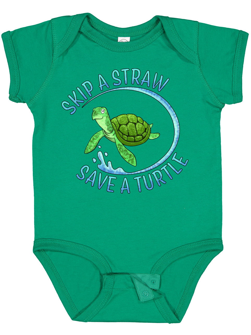 Inktastic Skip a Straw Save a Turtle with Cute Green Sea Turtle