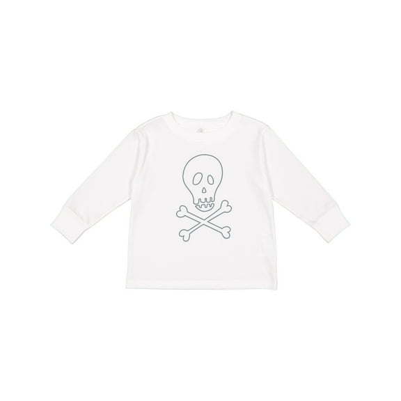 Inktastic Skull and Crossbones Boys or Girls Long Sleeve Toddler T-Shirt