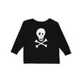 thumbnail image 1 of Inktastic Skull and Crossbones Boys or Girls Long Sleeve Toddler T-Shirt, 1 of 5