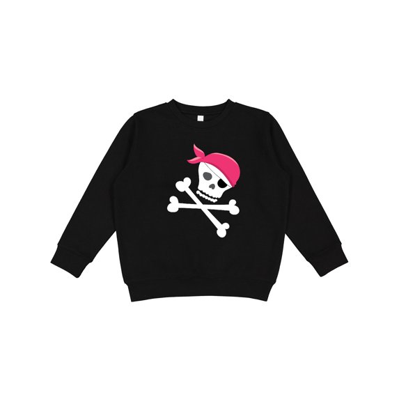 Inktastic Skull and Crossbones Pirate Girl Youth Sweatshirt