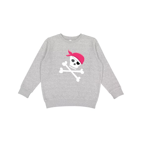 Inktastic Skull and Crossbones Pirate Girl Youth Sweatshirt