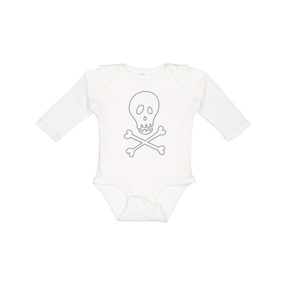 Inktastic Skull and crossbones Boys or Girls Long Sleeve Baby Bodysuit