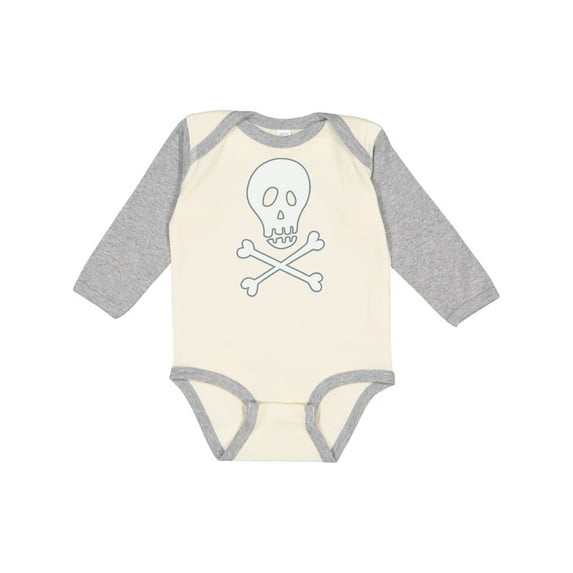 Inktastic Skull and crossbones Boys or Girls Long Sleeve Baby Bodysuit