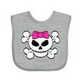 thumbnail image 1 of Inktastic Skull with Bow Girls Baby Bib, 1 of 4