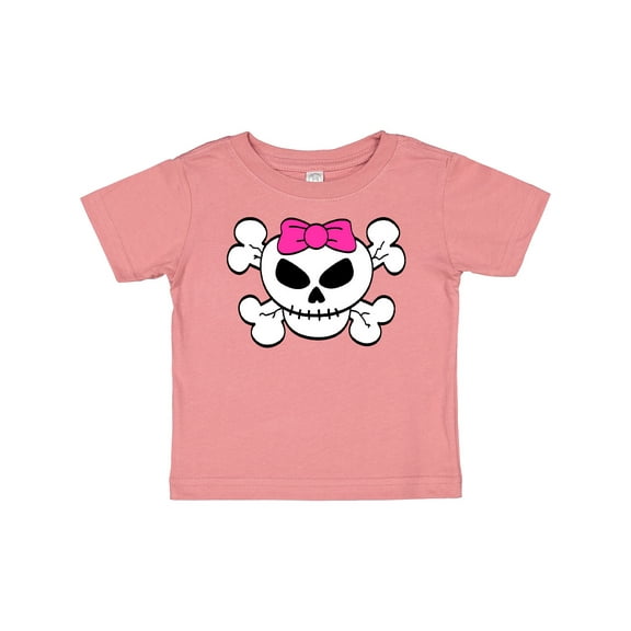 Inktastic Skull with Bow Girls Baby T-Shirt