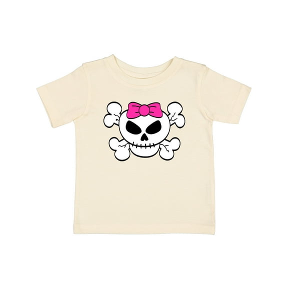 Inktastic Skull with Bow Girls Baby T-Shirt