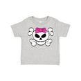 thumbnail image 1 of Inktastic Skull with Bow Girls Toddler T-Shirt, 1 of 5