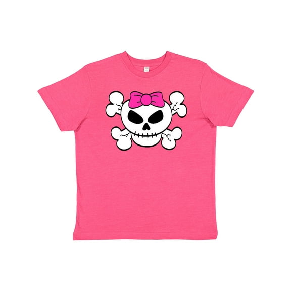 Inktastic Skull with Bow Youth T-Shirt