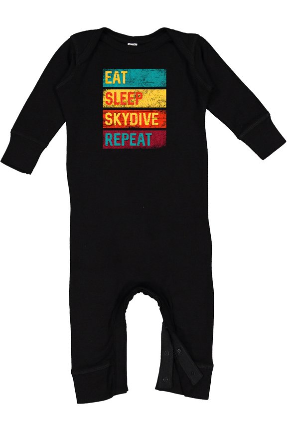 Skydiving Eat Sleep Skydive Repeat Baby Romper Coveralls