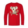 thumbnail image 1 of Inktastic Sleepy Koala Long Sleeve Youth T-Shirt, 1 of 5